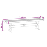 Dining Bench NOAIN 180 x 41 x 45 cm Solid Pine Wood Black 42020917