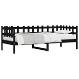 Day Bed without Mattress Black 90x190 cm Single Solid Wood Pine 840384