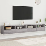 TV Wall Cabinets 2 pcs Grey Sonoma 100x30x30 cm Engineered Wood 836893