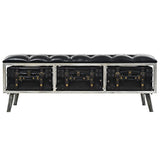 Storage Bench 110 cm Black Faux Leather 345718