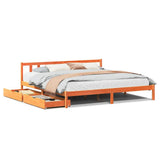 Bed Frame without Mattress Wax Brown 180x200 cm Super King Solid Wood Pine 3301496