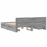 Bed Frame with Headboard without Mattress Grey Sonoma 180x200 cm Super King 3295546