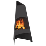Fire Pit Black 50 x 50 x 95 cm Steel 858940