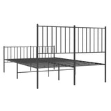 Metal Bed Frame without Mattress with Footboard Black 120x200cm 350880