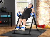 Gravity Inversion Table with Safety Belt Adjustable Hand Stand for Muscle Pain Relief, Blue T3398P425050