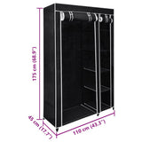 Folding Wardrobe Black 110x45x175 cm 60719