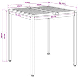 Garden Dinner Table Natural and Black 70 x 68.5 x 75 cm 901307