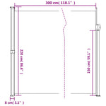ZNTS Retractable Side Awning White 220x300 cm 4004376