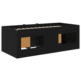 Loft Bed Frame with Cabinet 3 pcs Black Engineered Wood 3423375