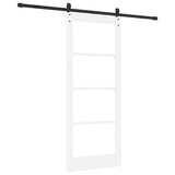Sliding Door ORKDAL White 83 x 202 cm Solid Pine Wood and Glass 3332474