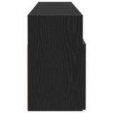 TV Cabinet with LED Lights Black Oak 120x30x50 cm Engineered Wood 862035