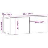 TV Cabinets 2 pcs Smoked Oak 80x30x30 cm Engineered Wood 820463