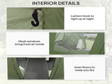 3 Man Camping Tent with Living Area and 2 Bedrooms, 3000mm Waterproof Family Tent with Sewn-in T3398P349077