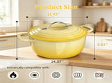 Stainless steel handle, 7.5QT, 7.1L round enamel pot, yellow gradient, includes gloves and 52174694