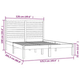 Bed Frame White Solid pinewood Double Decorative Inlays 3104604