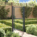 ZNTS Mesh Garden Gate Galvanised Steel 100x225 cm Grey 145774