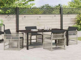 Garden Dining Set 5 pcs Light Grey Powder-Coated Steel 3380667