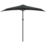 Garden Parasol with Aluminium Pole Anthracite 270x144 cm Half 44589