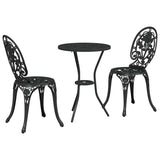 Garden Bistro Set 3 pcs Black Aluminium 42002387