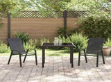 Garden Dining Set 3 pcs Black Powder-coated Steel 3379114