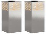 Solar LED Pathway Light 2 pcs Silver Stainless Steel 879727