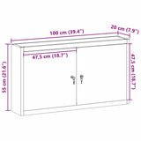 Tool Cabinet with Shelf with Lock Red and Grey 100 x 20 x 55 cm 4103472