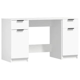 Desk with Side Cabinet White Engineered Wood 3115908