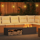 Fire Pit Black 160 x 45 x 35 cm Steel 859002