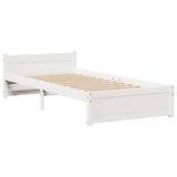 Bed Frame with Headboard without Mattress White 75x190 cm Small Single 3306006