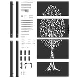 Garden Gate with Lock Black 110 x 180 cm Powder-coated steel 42015887