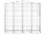 Arched Gabion Baskets 4 pcs 200x50x220/240 cm Galvanised Iron 3145768