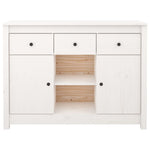 ZNTS Sideboard White 100x35x74,5 cm Solid Wood Pine 814550