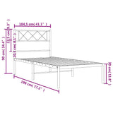 Metal Bed Frame without Mattress with Headboard Black 100x190cm 372271