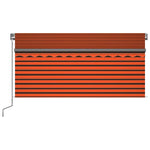 Manual Retractable Awning with Blind&LED 3.5x2.5m Orange&Brown 3069405