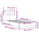 Bed Frame without Mattress Grey Sonoma 100x200 cm 3209938
