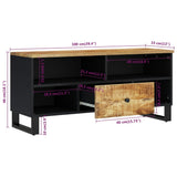 TV Cabinet 100x33x46 cm Solid Wood Mango&Engineered Wood 351970