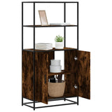 Highboard Smoked Oak 68x35x139 cm Engineered Wood and Metal 849051