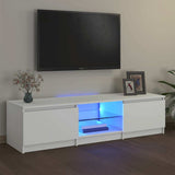 TV Cabinet with LED Lights White 140x40x36 cm 804292