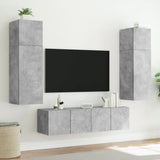TV Wall Cabinet with LED Lights Concrete Grey 80x35x31 cm 837287