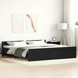 Bed Frame without Mattress Black Oak 200x200 cm Engineered Wood 3329305