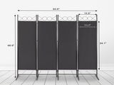 5.74FT 4-Fold Top With Shape 130g Polyester Cloth Plastic Feet Carbon Steel Frame Foldable Screen 02101868