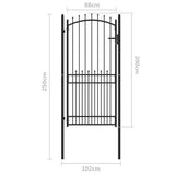 Fence Gate with Spikes EMMEN 100 x 200 cm Powder-coated steel 146402