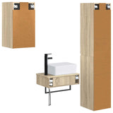 Bathroom Furniture Set 3 pcs Sonoma Oak 33 x 34.5 x 160 cm 3406055