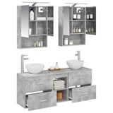 Bathroom Cabinet Set 5 pcs Concrete Grey 50 x 14.5 x 70 cm 3406682
