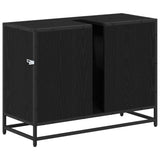 Bathroom Cabinet Black Oak 80 x 33 x 60 cm Engineered Wood 883639