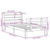 Bed Frame with Headboard without Mattress 75x190 cm Small Single 3306837