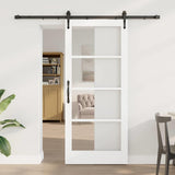 Sliding Door White and Black 78 x 202 cm 3332384