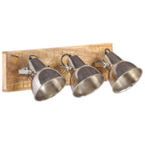 Industrial Wall Lamp Silver 70x23 cm E27 Mango Wood 320595