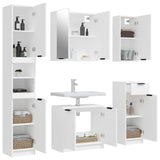5 Piece Bathroom Cabinet Set White Engineered Wood 3115852