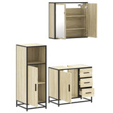 3 Piece Bathroom Furniture Set Sonoma Oak Engineered Wood 3300956